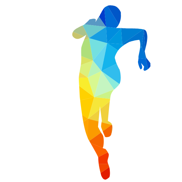 Runner silhouette color clip art