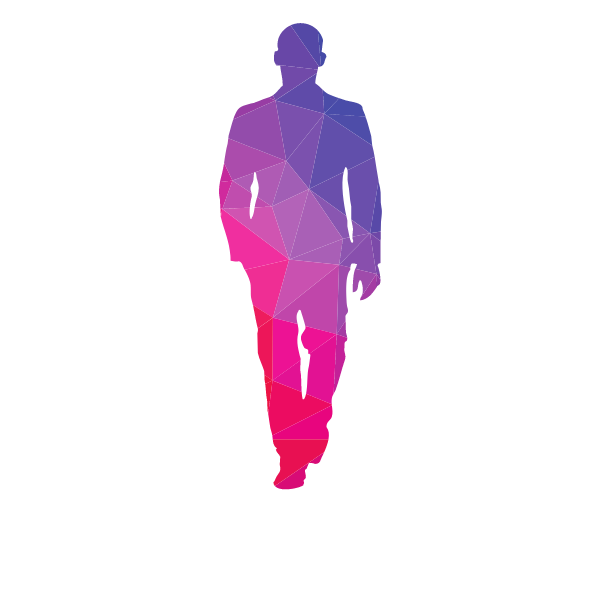Purple silhouette of a man