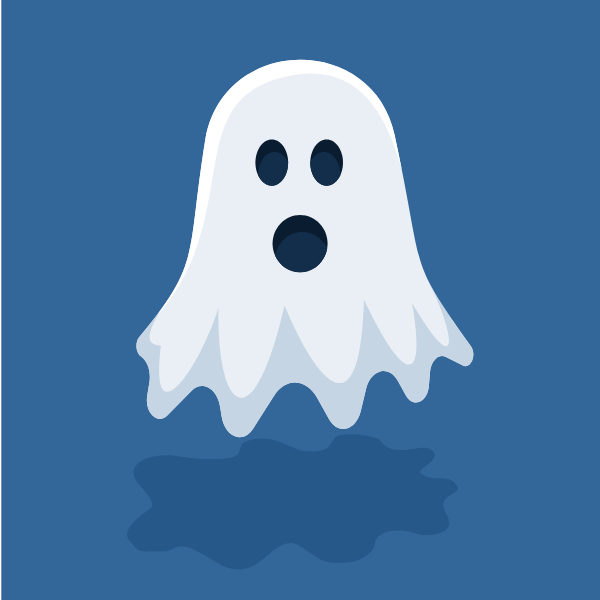 White ghost on blue background | Free SVG