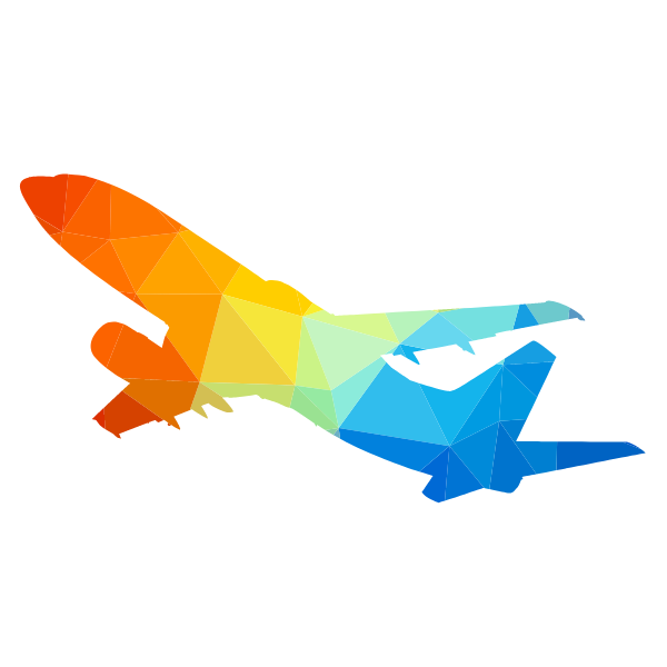Airplane low poly vector