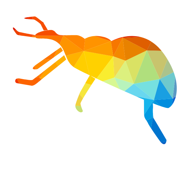 Insect color silhouette low poly