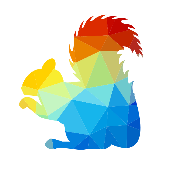 Squirrel silhouette low poly