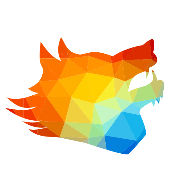Wolf silhouette low poly