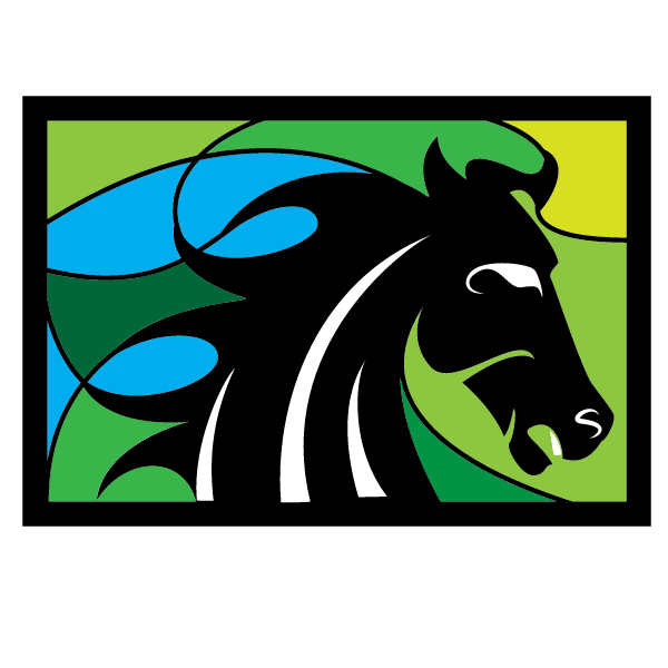 Mustang silhouette green background