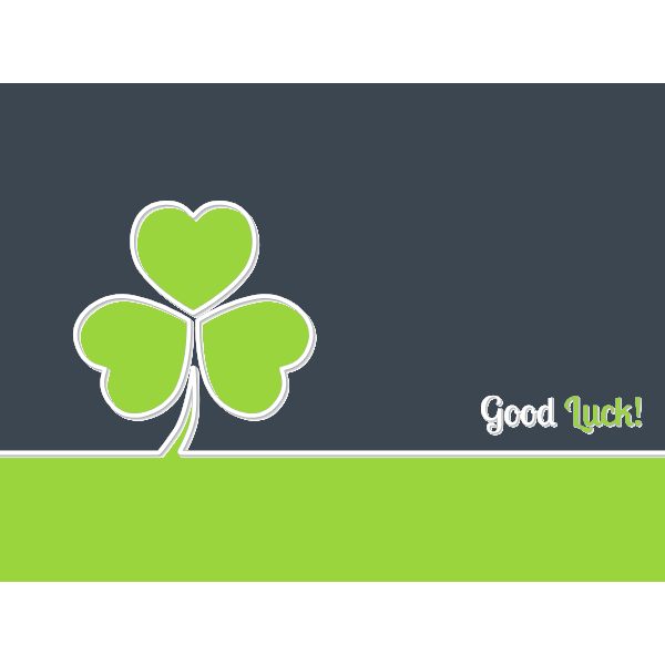 Lucky calligraphy graphic on four leaf clover Vector Image