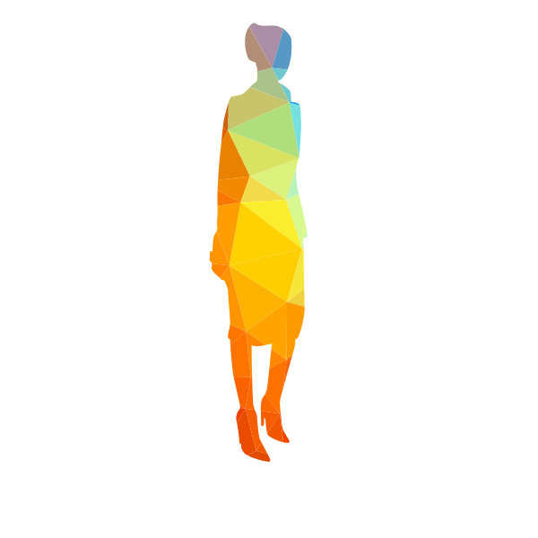 Lady color silhouette