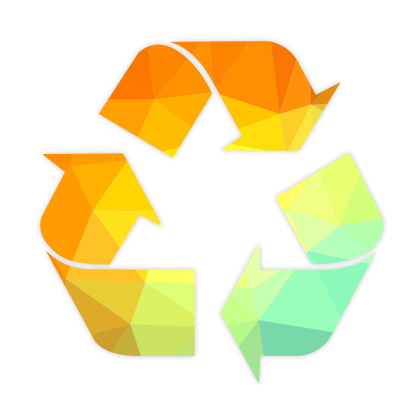 Recycling symbol color silhouette