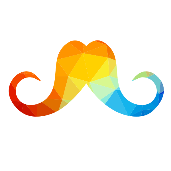 Mustache silhouette low poly