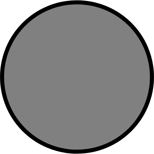 Beige circle with black outline.