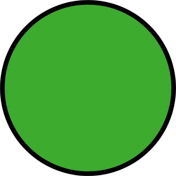 Green circle with black outline