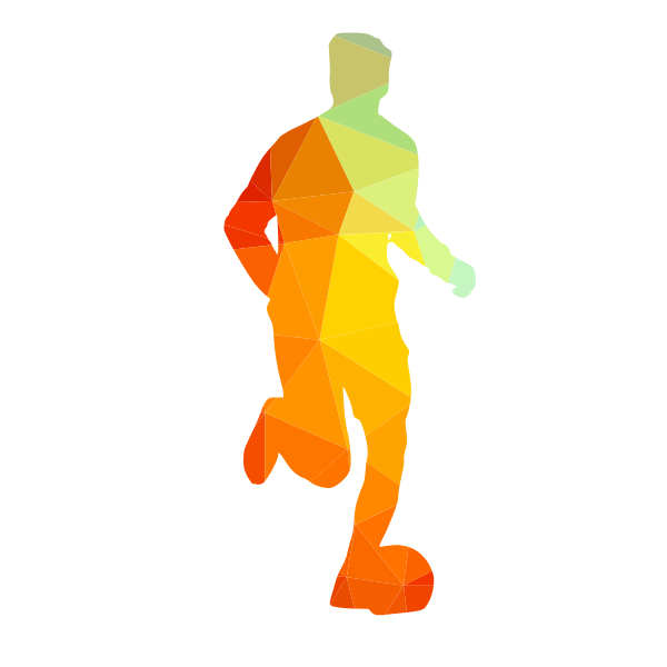 Football player silhouette low poly clip art