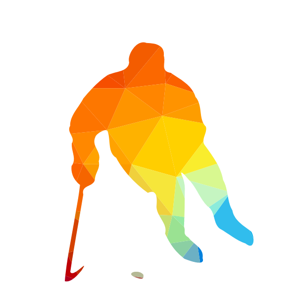 Hockey player silhouette low poly