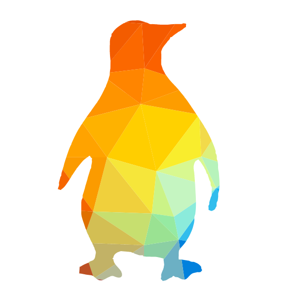 Penguin bird silhouette low poly