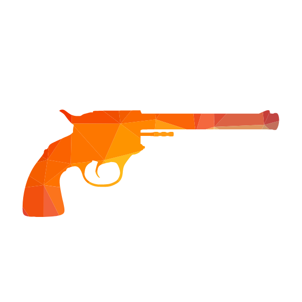 Revolver gun silhouette low poly