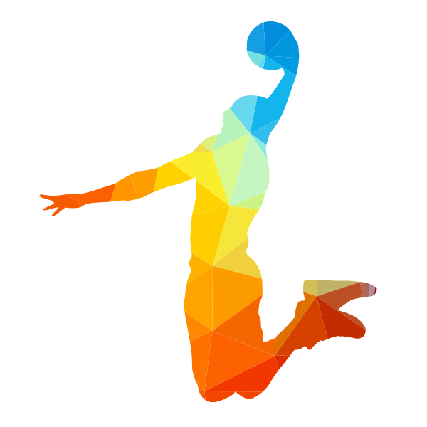 Slam dunk basketball silhouette