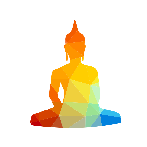 Buddha color silhouette low poly