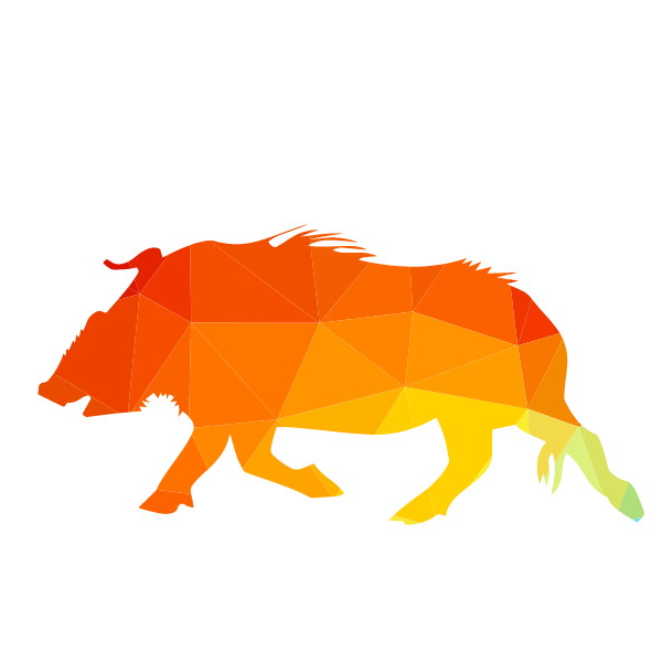 Wild boar silhouette low poly