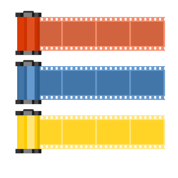 Film rolls in various colors