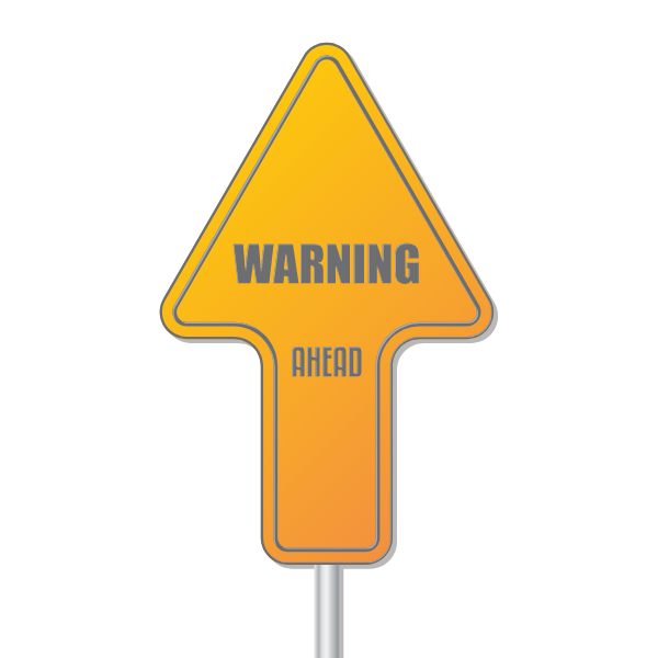 Warning ahead arrrow sign