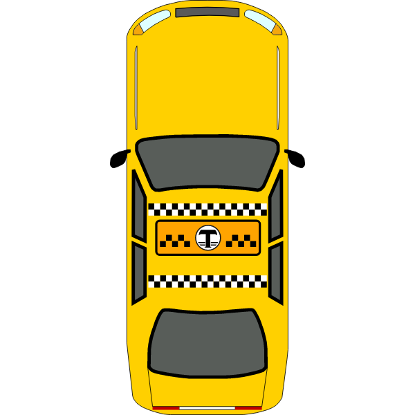Car taxi top-view
