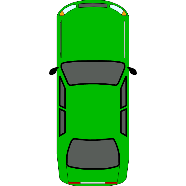 Car green top-view