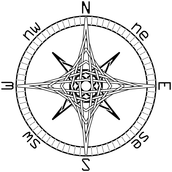 Somewhat elaborate compass rose