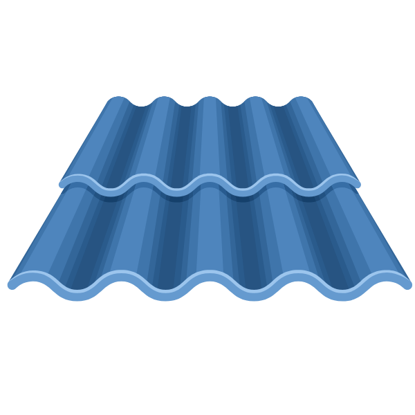 Blue roof tiles