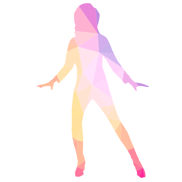 Dance move silhouette low poly
