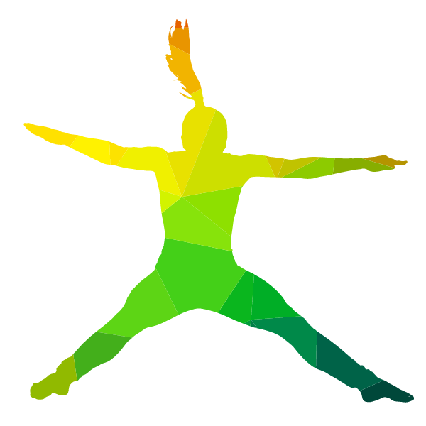 Dancer jumping low poly silhouette