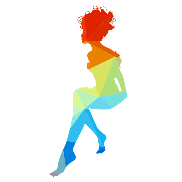 Fairy color silhouette low poly