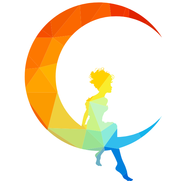 Fairy crescent color low poly pattern