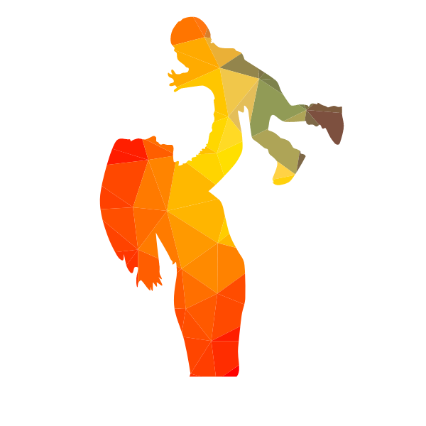 Mother with a kid silhouette