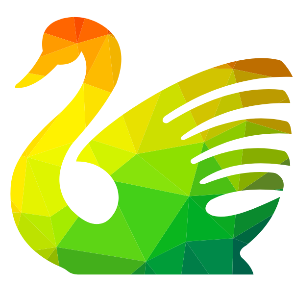 Swan silhouette low poly