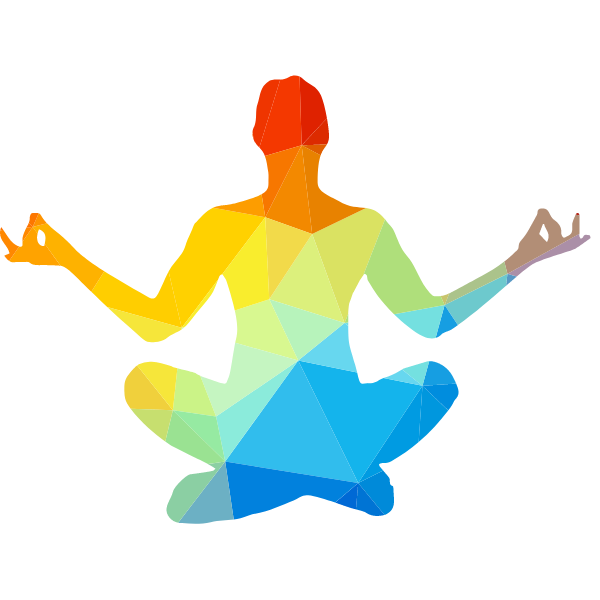 Yoga exercise low poly silhouette