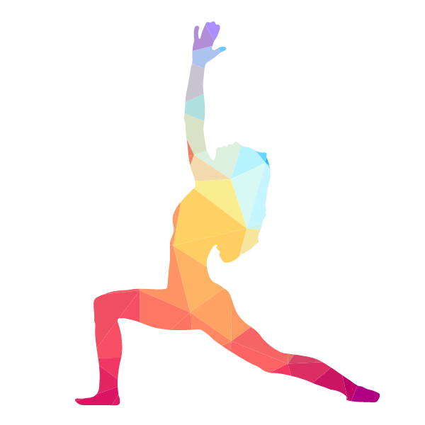 Yoga pose low poly outline