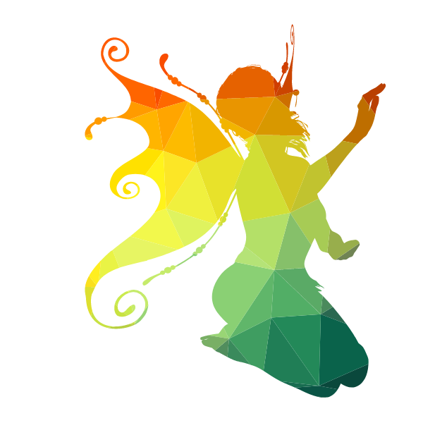 Fairy silhouette low poly