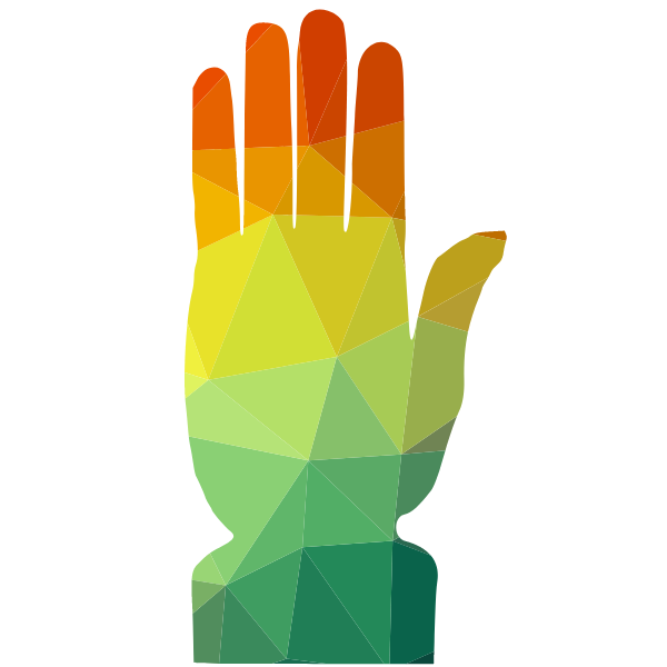 Hand silhoutte low poly pattern