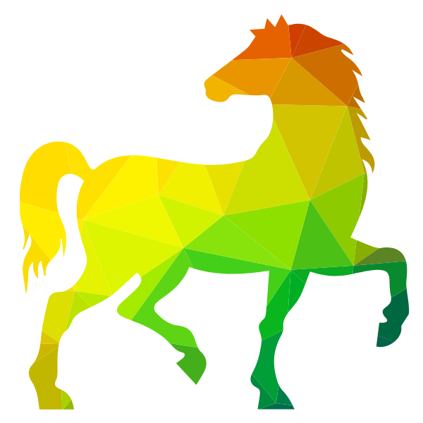 Horse color silhouette low poly