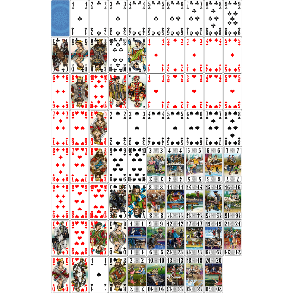 Deck of french tarot playing cards