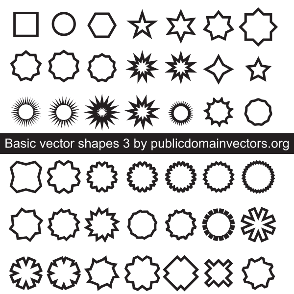 Basic geometric shapes outline