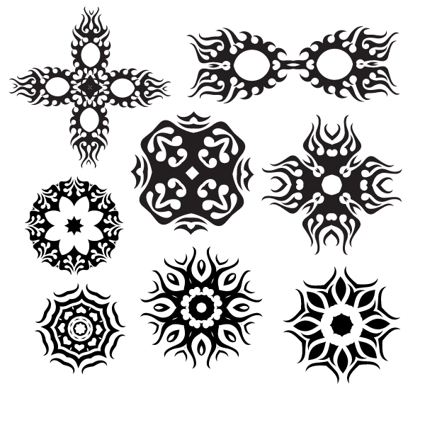 Decorative rosettes silhouette