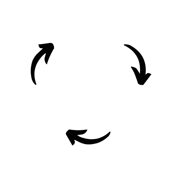 Three arrows cycle diagram