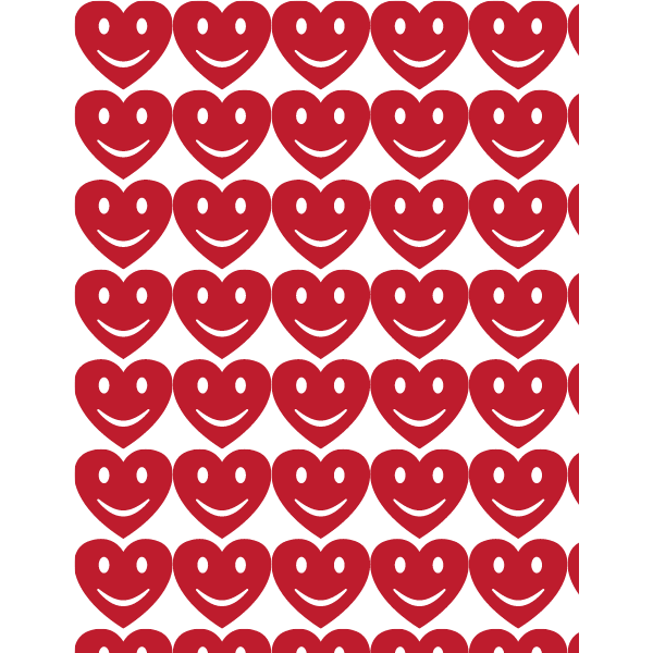 Red heart smiley seamless pattern