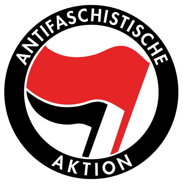 Antifa logo black/red with white outline