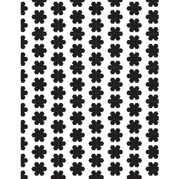Tiled pattern with black shapes
