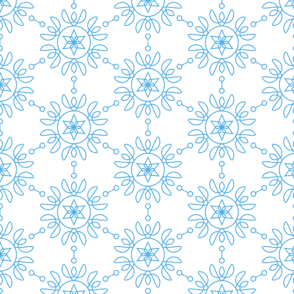 Blue floral ornament pattern