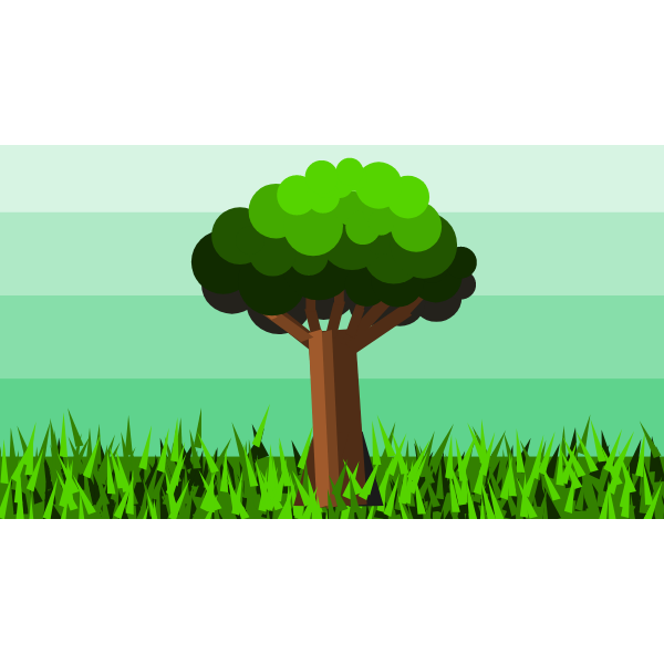 Tree on grassland | Free SVG