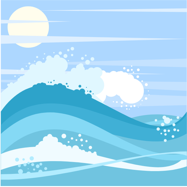 Blue sea wave