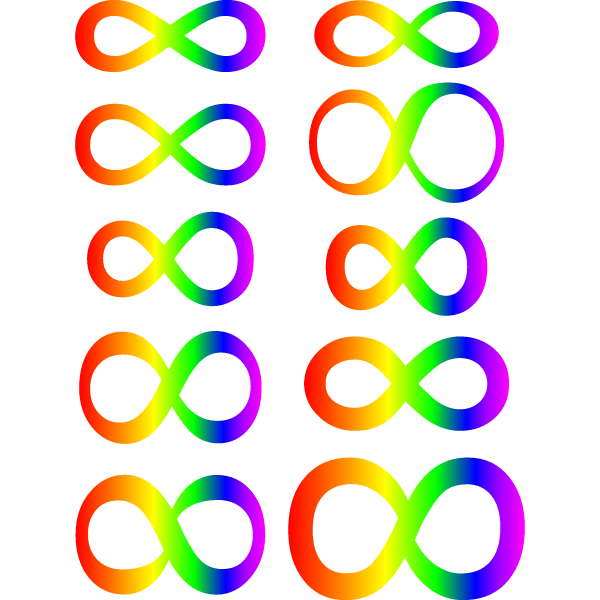 10 rainbow Autism Infinities