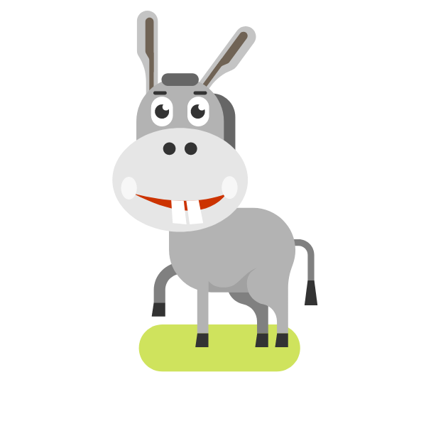 Donkey flat cartoon clipart